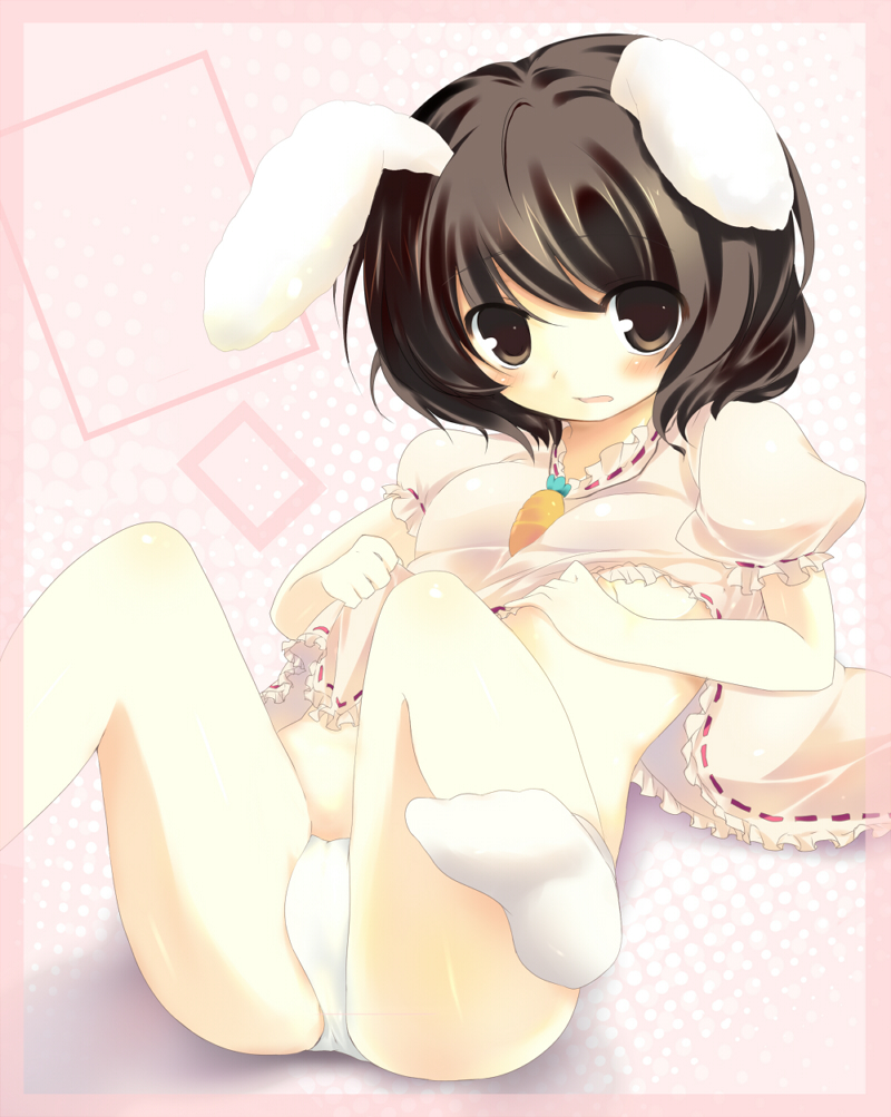 kinoko (hkn), inaba tewi, touhou, 1girl, animal ears, bad anatomy, bad feet, feet, female focus, panties, poorly drawn, rabbit ears, solo, underwear