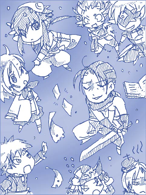 anwar, duran (avalon code), heath (avalon code), rempo, tia (avalon code), ur, valdo, avalon code, matrix software, everyone, sword, weapon