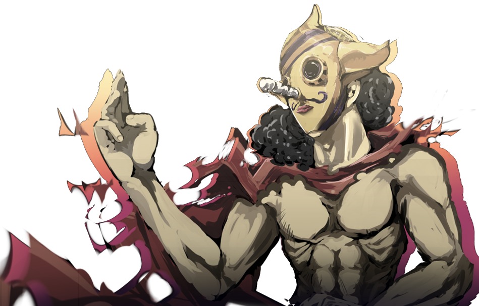 sogeking, usopp, one piece, 1boy, abs, black hair, cape, goggles, male focus, manly, mask, muscular, simple background, solo, topless male, white background