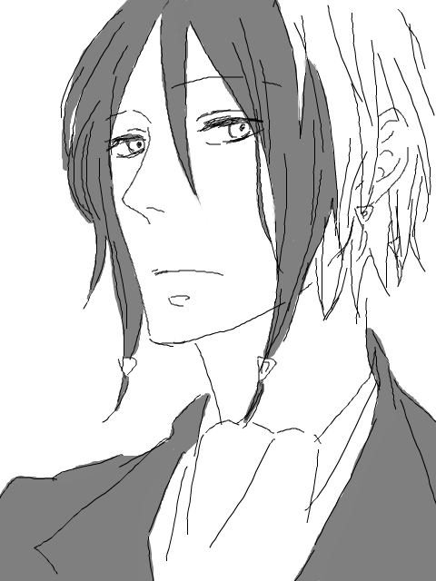 maiko (setllon), nougami neuro, majin tantei nougami neuro, 00s, 1boy, greyscale, male focus, monochrome, solo