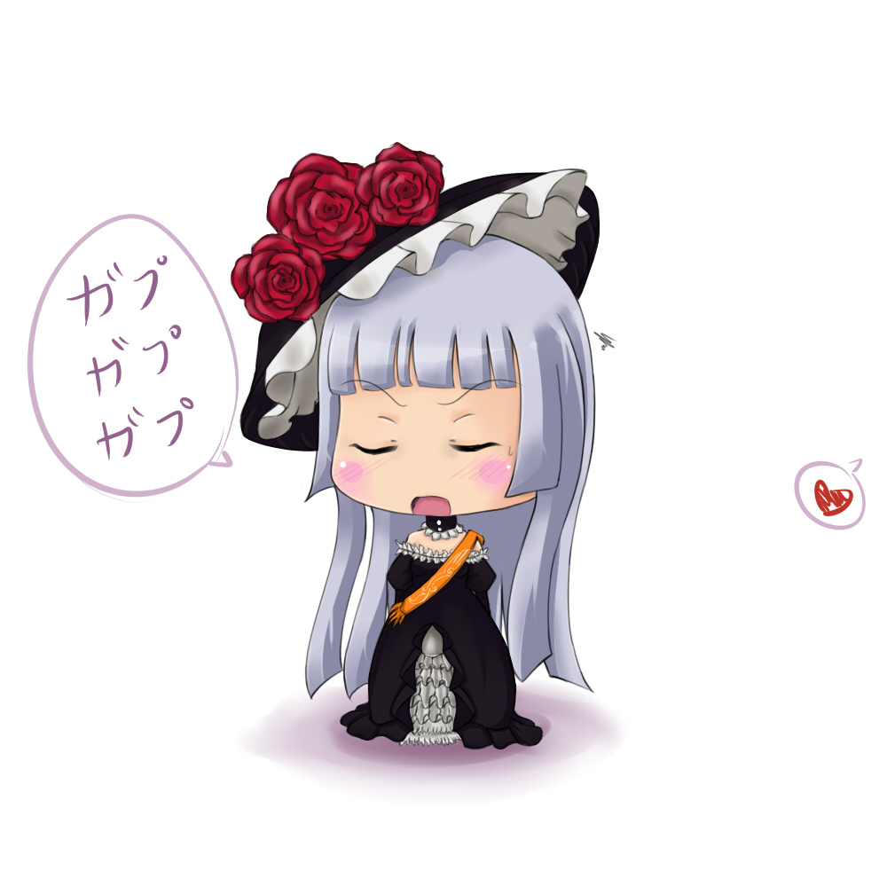 miang, virgilia (umineko), umineko no naku koro ni, 00s, chibi, hat, hime cut, long hair, solo, very long hair, witch