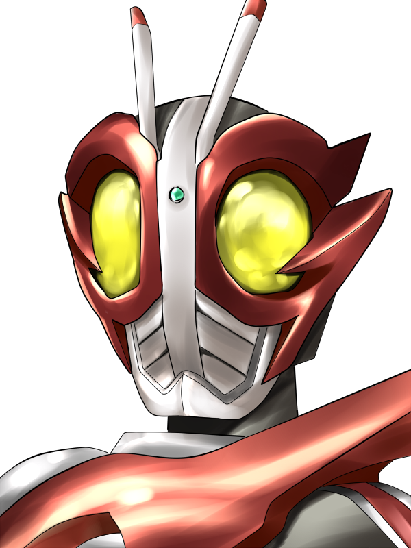 reon (pixiv), reon (saikyou), kamen rider g, kamen rider, kamen rider g (movie), bad id, bad pixiv id, antennae, male focus, portrait, solo, upper body