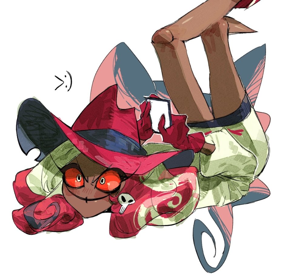 fang wo zou aaaaaa, velvette (hazbin hotel), hazbin hotel, hellaverse, 1girl, colored sclera, demon girl, dress, evil smile, gloves, looking at viewer, multicolored hair, pink gloves, pink hair, red sclera, smile, solo, two-tone hair, white dress, white eyes, white hair