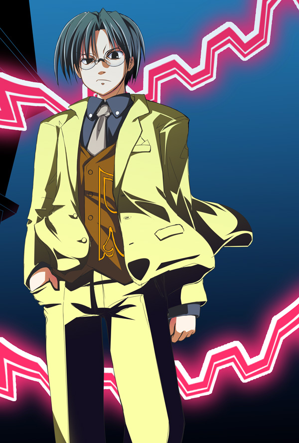 sen (astronomy), ushiromiya george, umineko no naku koro ni, 00s, 1boy, angry, black hair, formal clothes, glasses, jacket, male focus, necktie, solo, suit, vest