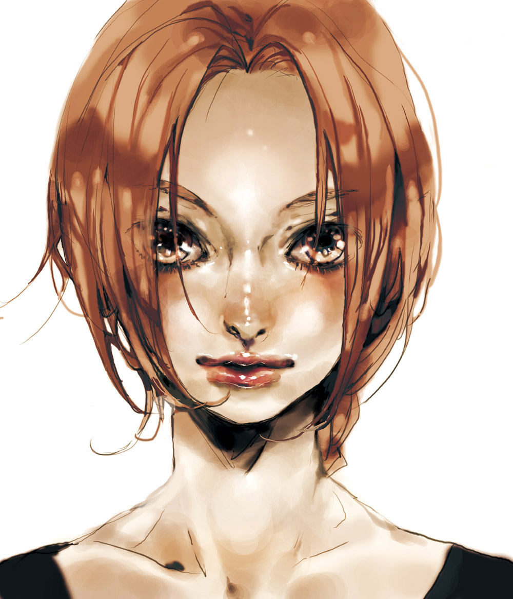 nogaru wako, edward elric, fullmetal alchemist, 00s, 1girl, brown eyes, brown hair, female focus, lips, portrait, short hair, solo, upper body