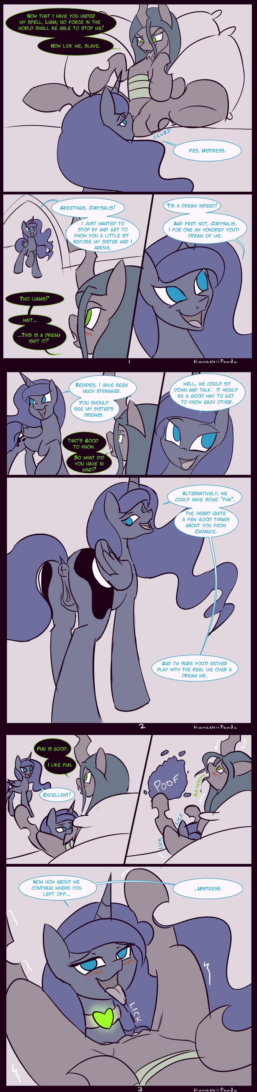 Rule34 – If it exists, there is porn of it / kanashiipanda, princess luna (mlp), queen chrysalis (mlp) / 285231
