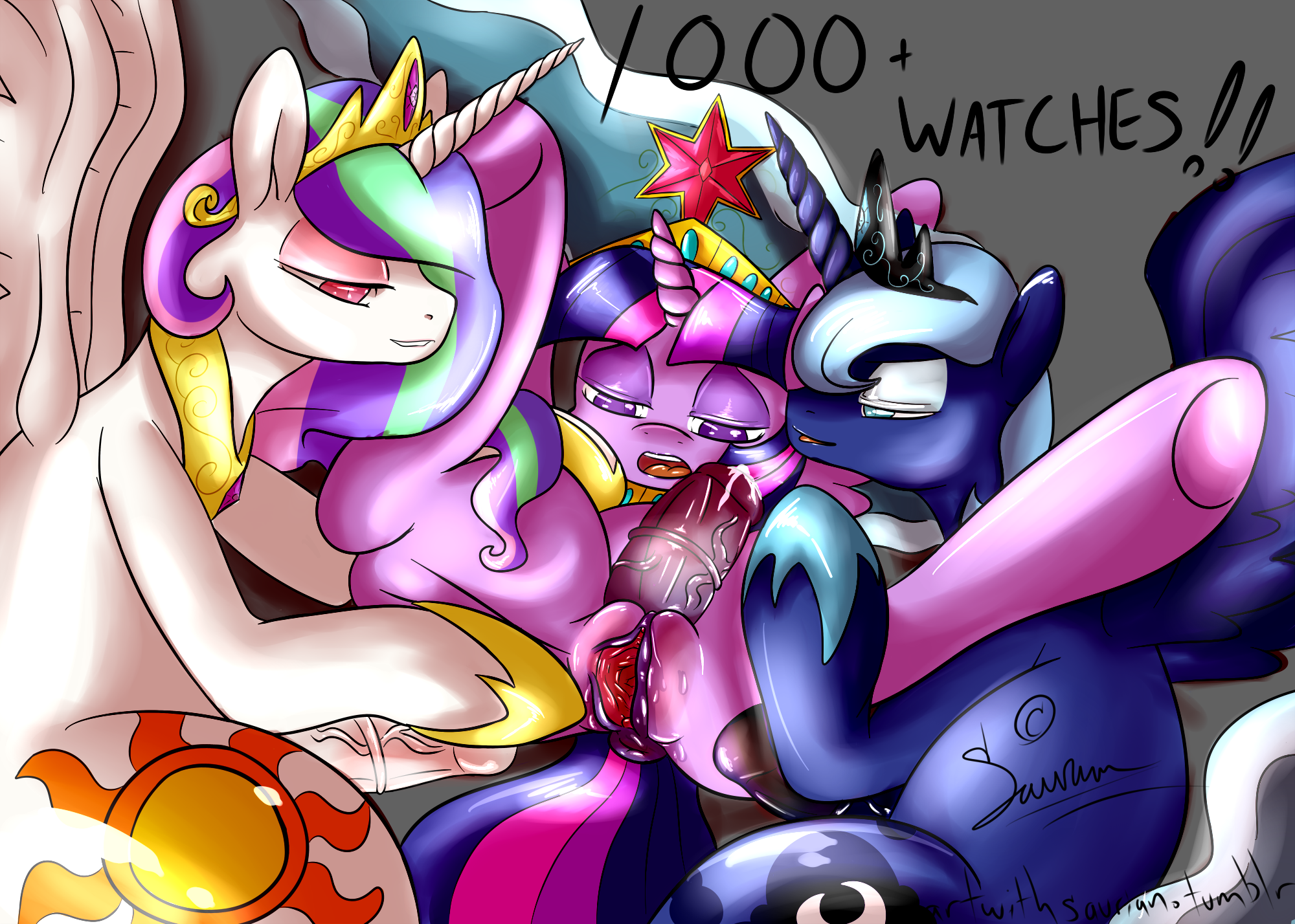 Rule34 – If it exists, there is porn of it / saurian (artist), princess celestia (mlp), princess luna (mlp), twilight sparkle (mlp) / 285456