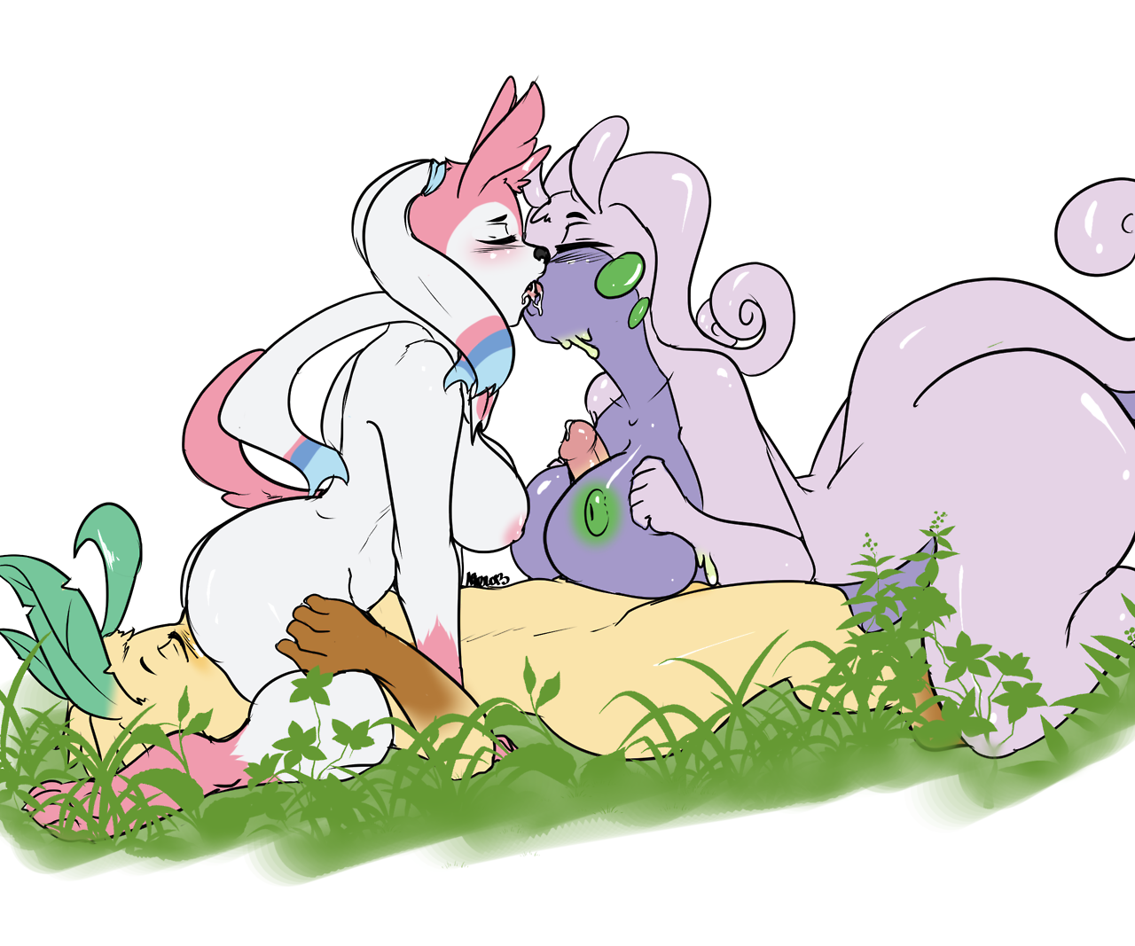 Rule34 – If it exists, there is porn of it / avante92, eeveelution, goodra, leafeon, sylveon / 294775