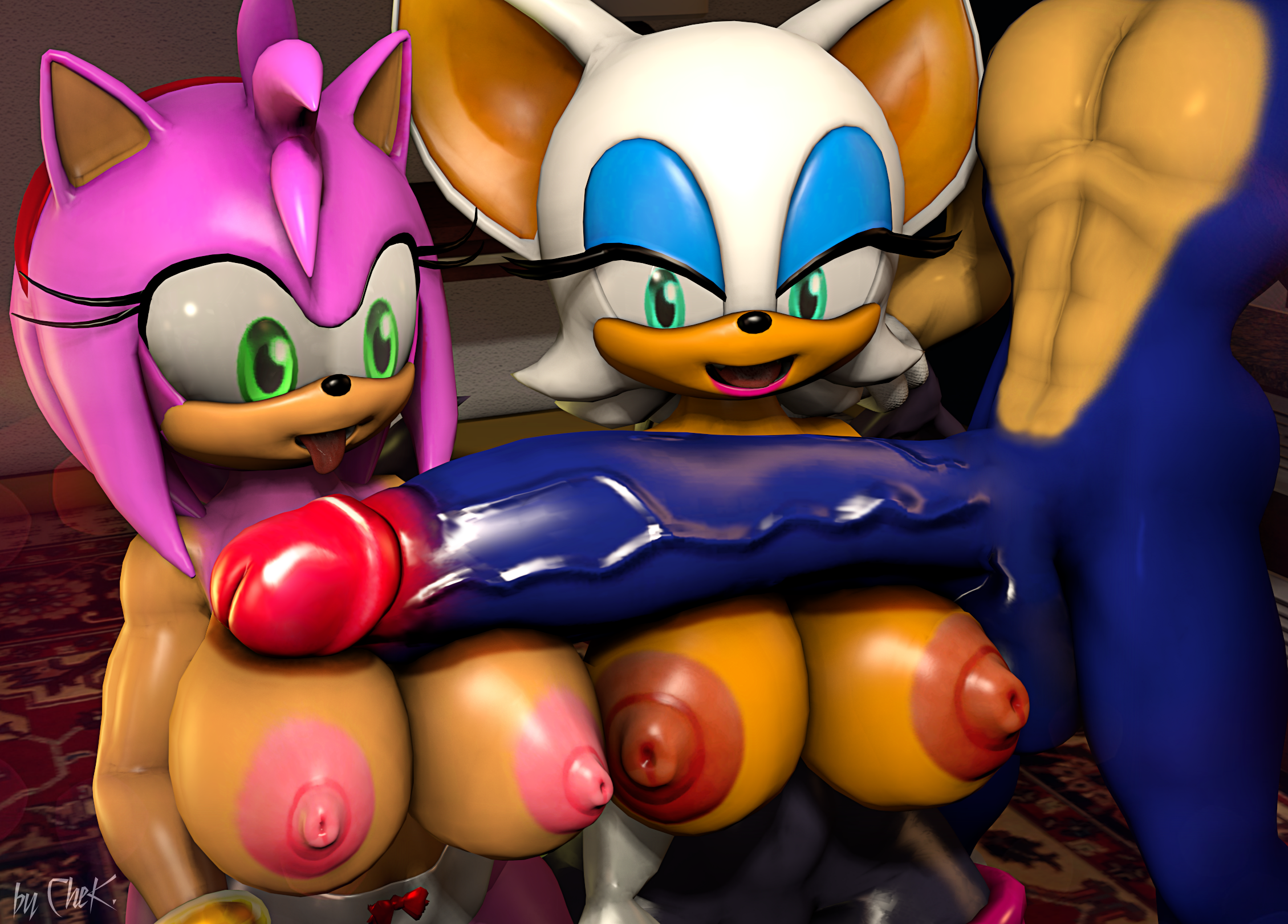 Rule34 – If it exists, there is porn of it / chek, amy rose, rouge the bat, sonic the hedgehog / 8705163