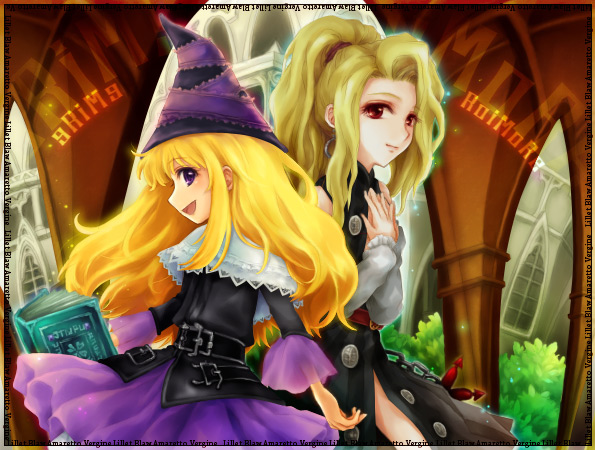 amoretta virgine, lillet blan, grimgrimoire, 2girls, amoretta virgin, blonde hair, lilet blan, multiple girls, witch