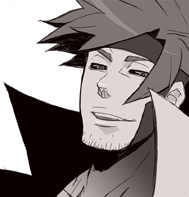 bantrain, togatsuko, gambit, marvel, x-men, lowres, facial hair, male focus, simple background, sketch, stubble