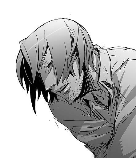 bantrain, togatsuko, gambit, marvel, x-men, 1boy, facial hair, male focus, monochrome, short hair, simple background, sketch, solo, stubble