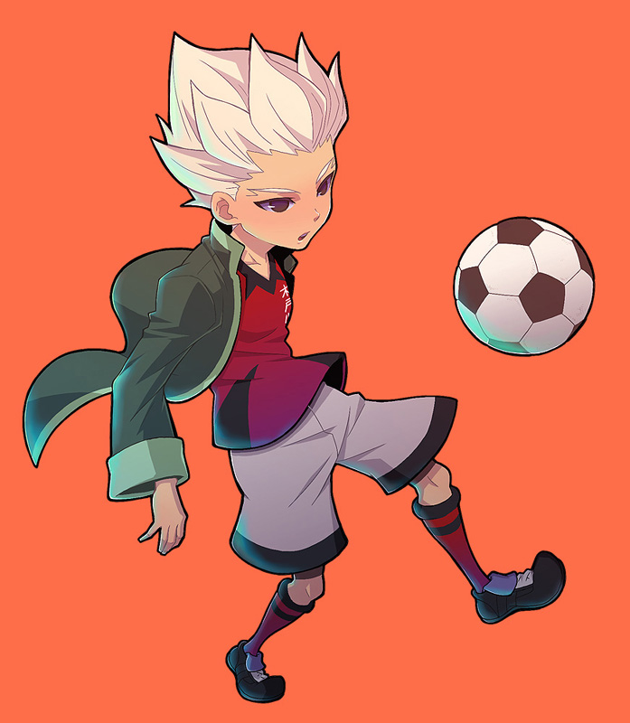 bantrain, togatsuko, gouenji shuuya, inazuma eleven, inazuma eleven (series), 00s, 1boy, blonde hair, brown eyes, full body, male focus, simple background, soccer, solo