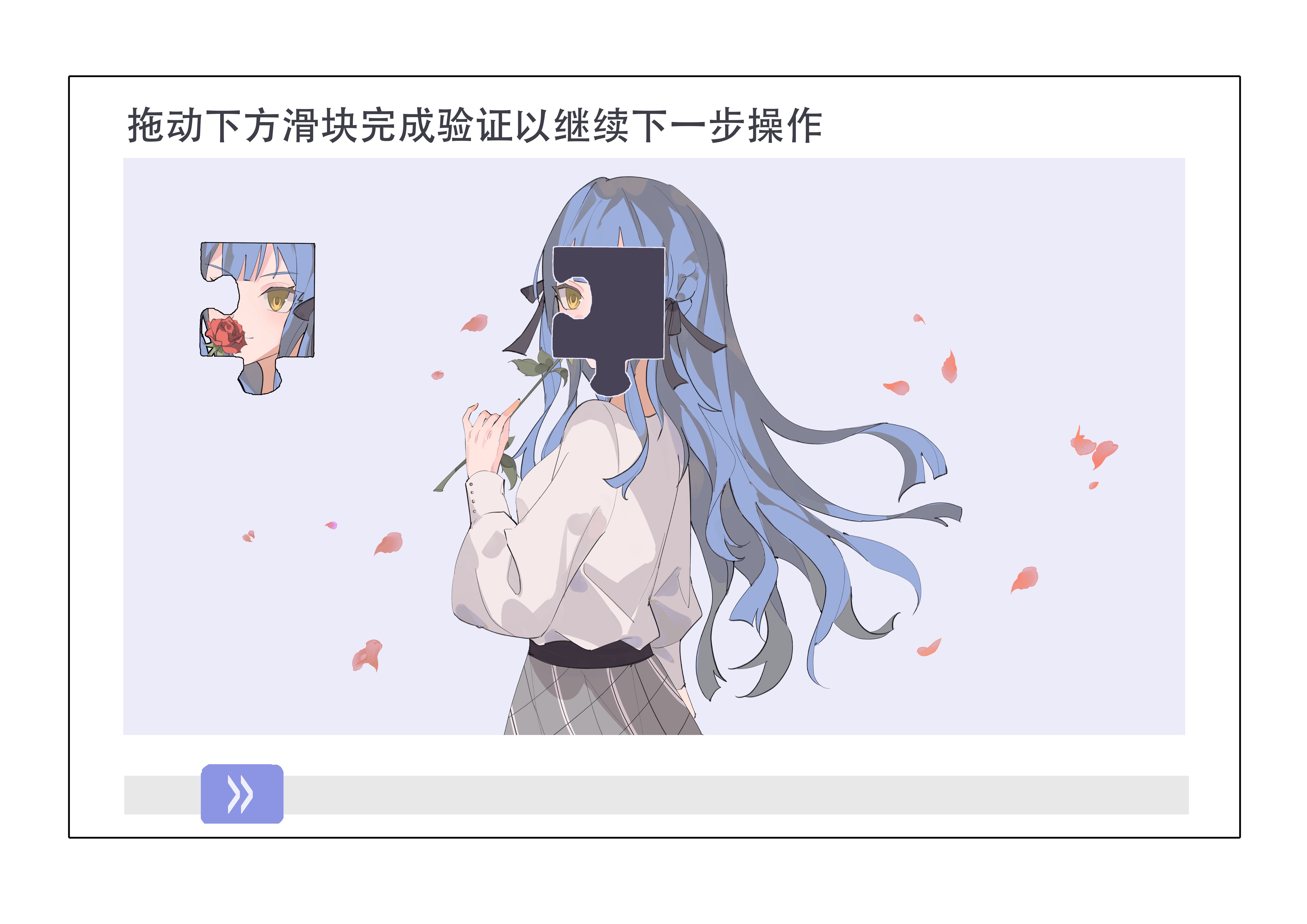 ampheta, togawa sakiko, bang dream!, bang dream! it's mygo!!!!!, absurdres, chinese commentary, commentary request, highres, translation request, 1girl, black ribbon, blue hair, captcha, chinese text, closed mouth, falling petals, flower, hair ribbon, holding, holding flower, long hair, long sleeves, looking at viewer, petals, red flower, red rose, ribbon, rose, shirt, solo, white shirt, yellow eyes