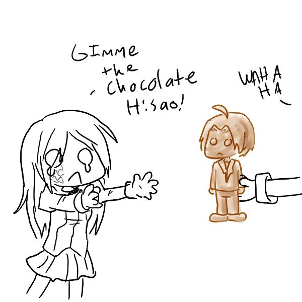 pimmy, ikezawa hanako, mikado shiina, nakai hisao, katawa shoujo, english, chocolate, comic, monochrome, tears