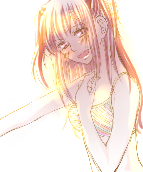 z (artist), ushiromiya ange, umineko no naku koro ni, bad id, bad pixiv id, 00s, 1girl, female focus, hair bobbles, hair ornament, smile, solo