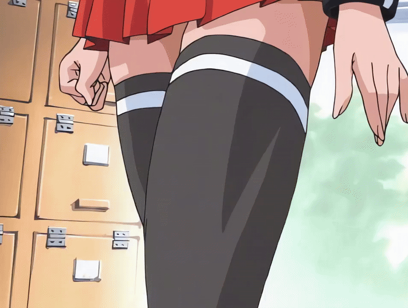 shiraki rika, bible black, bible black night of the walpulgiss, animated, animated gif, tagme, 00s, 1girl, 2001, black thighhighs, blonde hair, breasts, cleavage, drill hair, drill sidelocks, green eyes, large breasts, long hair, necktie, outdoors, red necktie, school, school uniform, shirt, sidelocks, smile, solo, standing, suspenders, thighhighs