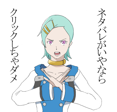 mosha densou, eureka (eureka seven), eureka seven, eureka seven: pocket ga niji de ippai, eureka seven (series), bad id, bad pixiv id, lowres, translated, 00s, aqua hair, hair ornament, hairpin, o x, purple eyes, solo, truth