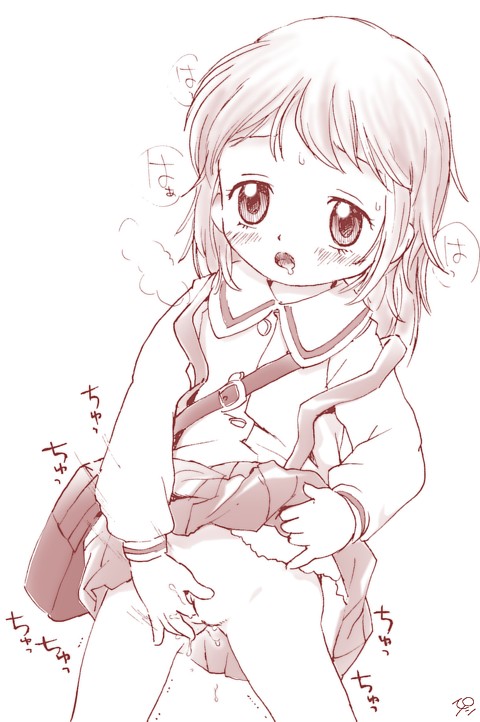 bag, clothes lift, finger inside, fingering, handbag, loli, masturbation, open mouth, pussy juice, saliva, skirt, skirt lift, slip