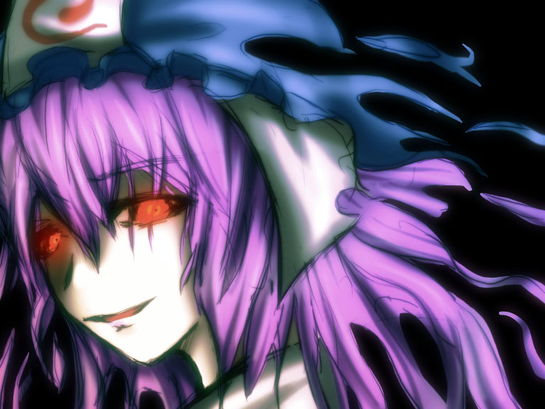 verynezumi, saigyouji yuyuko, touhou, 1girl, female focus, hat, pink hair, red eyes, solo