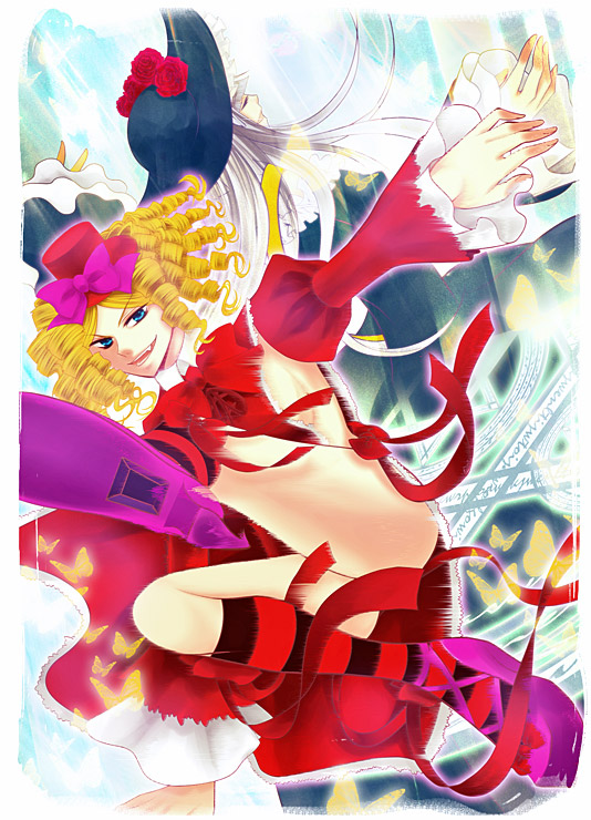 kikorinka, gaap (umineko), virgilia (umineko), umineko no naku koro ni, bad id, bad pixiv id, 00s, 1girl, blonde hair, blue eyes, female focus, looking at viewer, solo, white hair