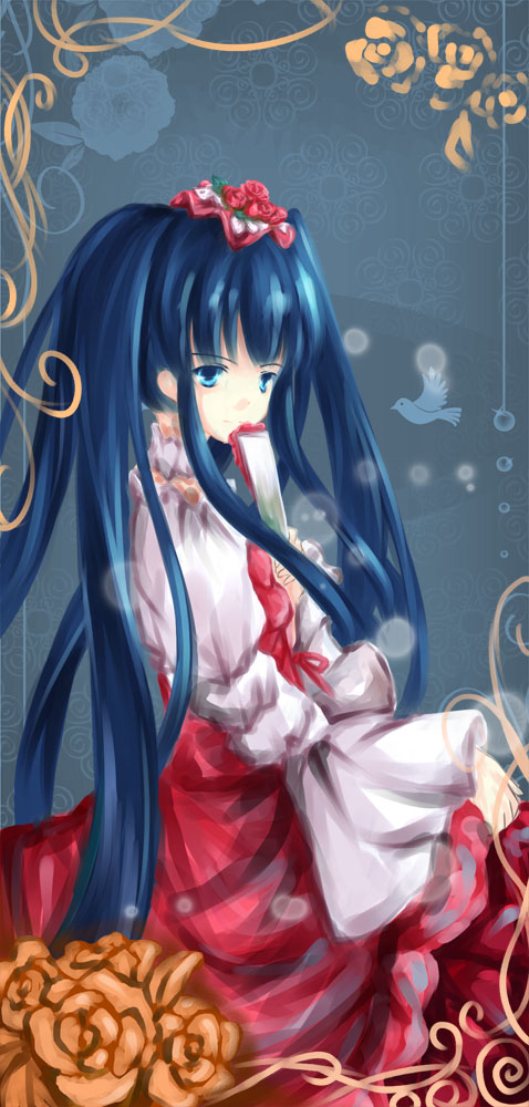 mewkoala, furudo erika, umineko no naku koro ni, bad id, bad pixiv id, 00s, blue eyes, blue hair, solo, twintails