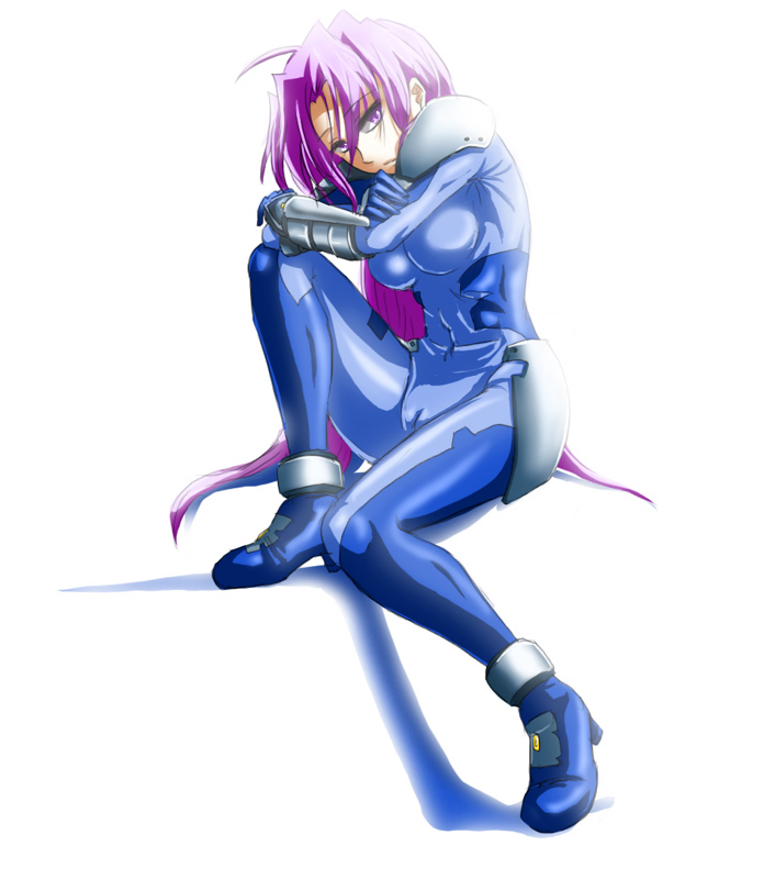 2g50000, numbers (nanoha), sette (nanoha), lyrical nanoha, mahou shoujo lyrical nanoha, mahou shoujo lyrical nanoha strikers, 00s, 1girl, bodysuit, boots, cameltoe, female focus, gloves, long hair, purple eyes, purple hair, solo