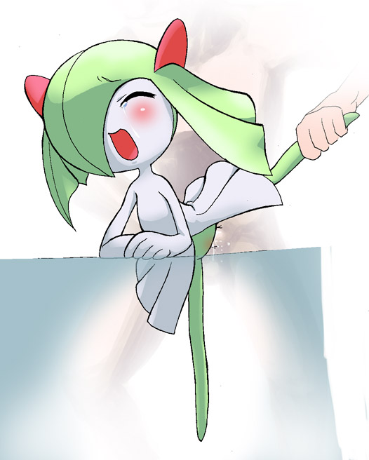 azuma doguu, kirlia, nintendo, pokemon, 1boy, 1girl, blush, crying, flat chest, gen 3 pokemon, green hair, interspecies, loli, open mouth, penis, pokemon (creature), pussy juice, rape, sex, tears, uncensored