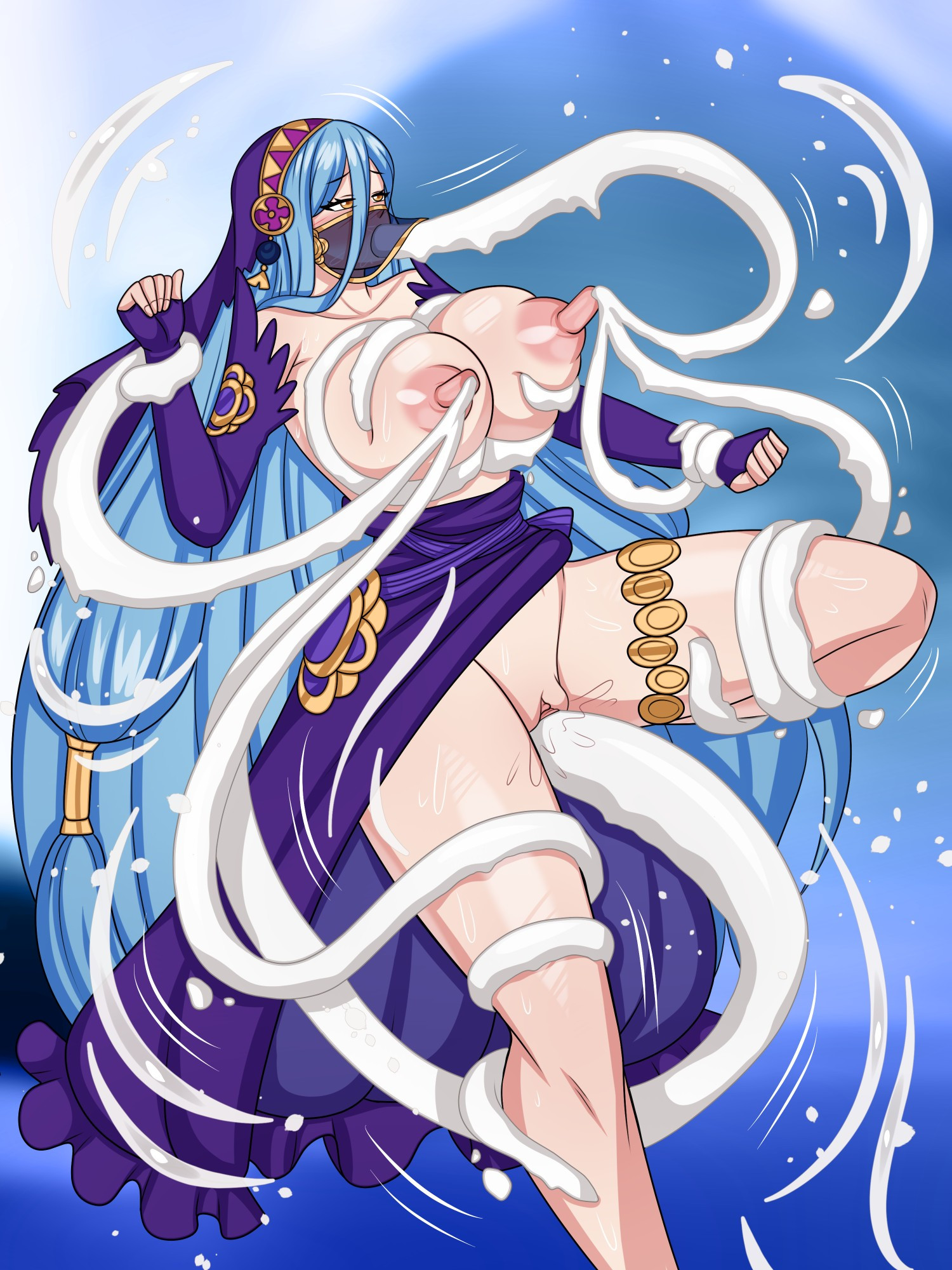 loutani, azura (fire emblem), fire emblem, fire emblem fates, nintendo, tagme, breasts, lactation, milk, nipples, tentacles