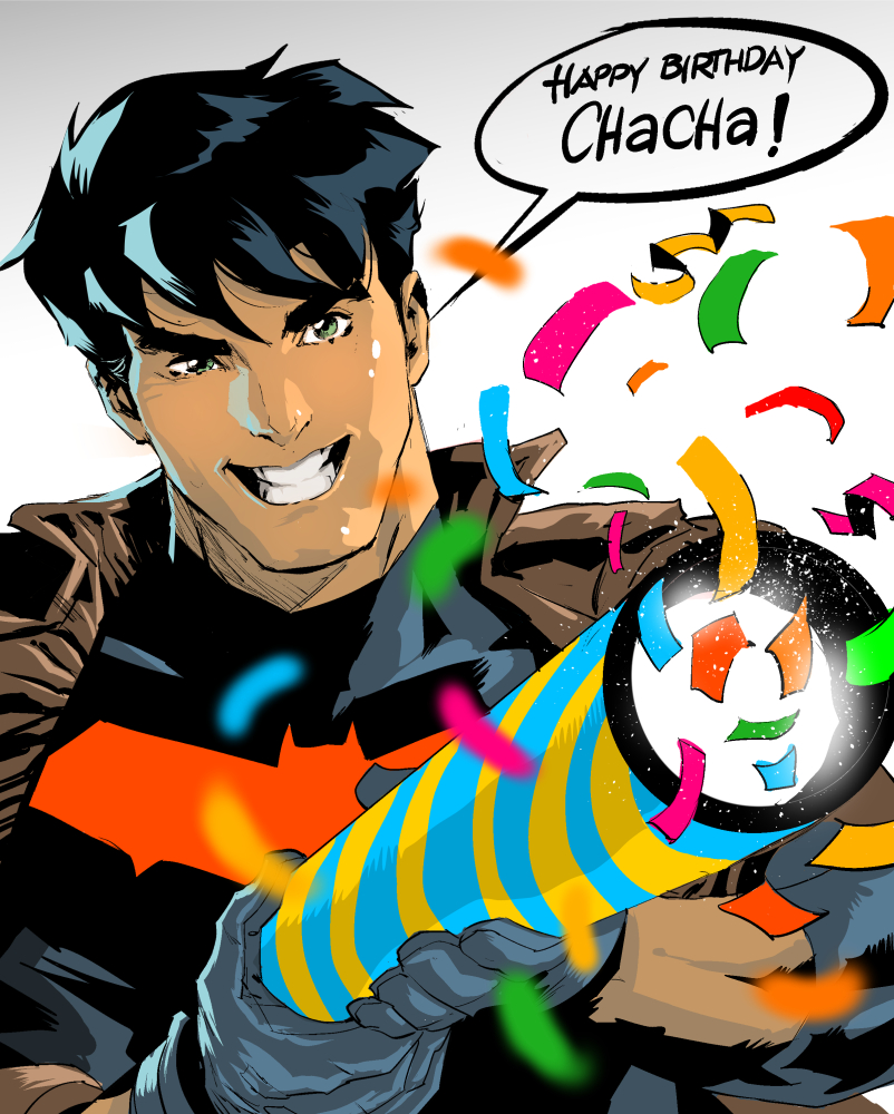 dexter soy, jason todd, red hood (dc), batman (series), dc comics, 1boy, bat signal, batman symbol, black bodysuit, black hair, bodysuit, gloves, grey bodysuit, male focus, multicolored bodysuit, muscular, red hood and the outlaws, short hair, simple background, solo, standing, superhero costume, two-tone bodysuit, upper body, western comics (style)