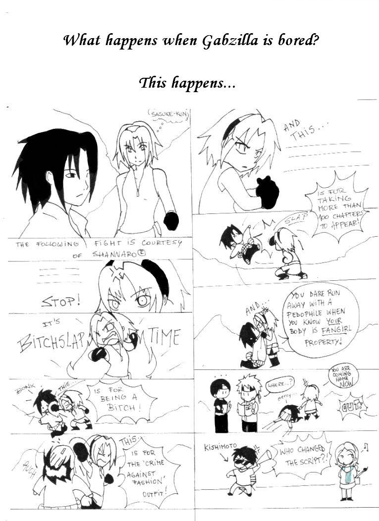 gabzillaz, haruno sakura, sai, uchiha sasuke, uzumaki naruto, naruto shippuuden, naruto, comic, gloves, short hair
