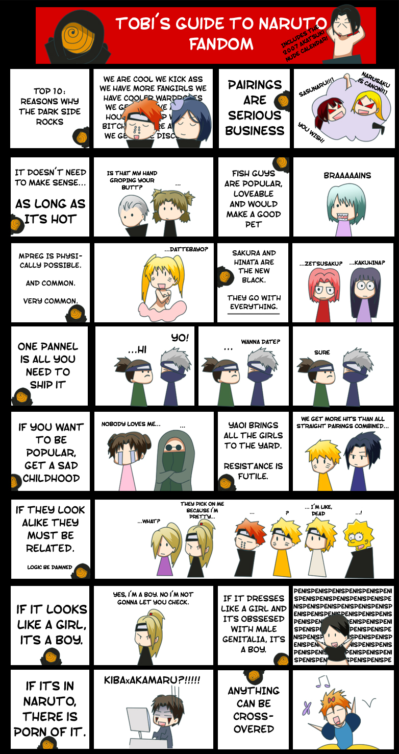 gabzillaz, aburame shino, deidara, haruno sakura, hatake kakashi, hidan, hyuuga hinata, inuzuka kiba, konan, lisa simpson, namikaze minato, naruko (naruto), pain (naruto), sai, temari (naruto), tenten (naruto), tobi (naruto), uchiha itachi, uchiha sasuke, umino iruka, uzumaki naruto, yamanaka ino, naruto shippuuden, snow white, the simpsons, naruto, highres, comic, crossdressing
