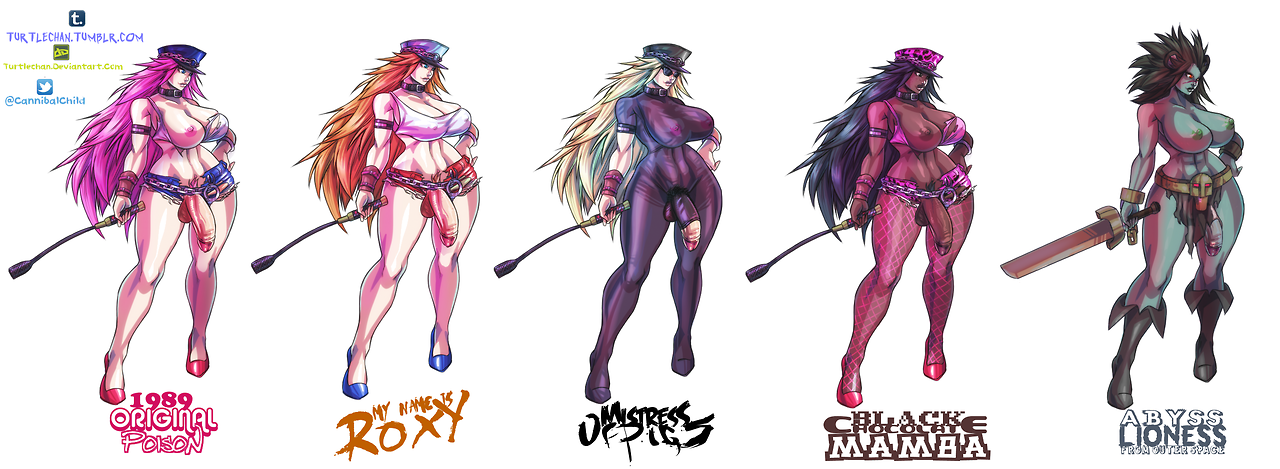 Rule34 – If it exists, there is porn of it / turtlechan, poison (final fight), roxy (final fight) / 316118