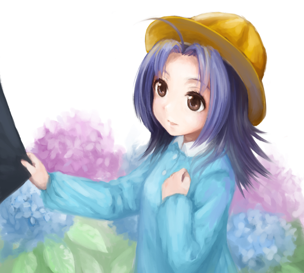 yakusa, miura azusa, idolmaster, idolmaster (classic), bad id, bad pixiv id, 00s, 1girl, aged down, female focus, hat, kindergarten, kindergarten uniform, school hat, school uniform, solo