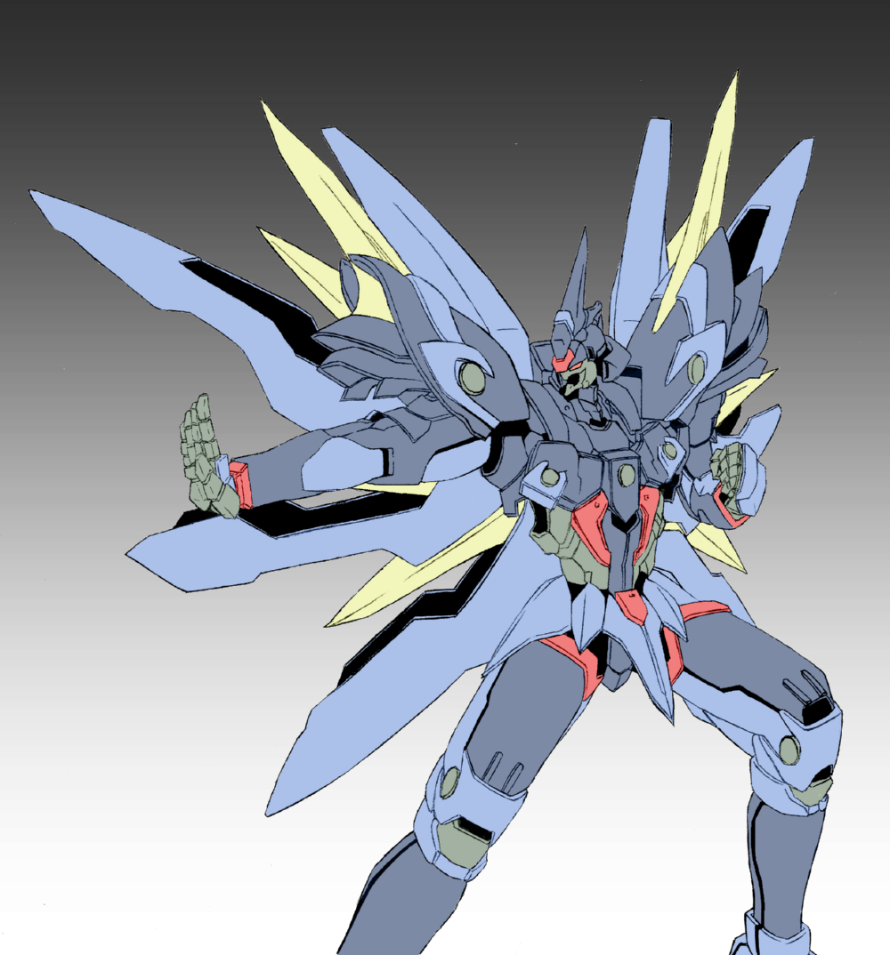 kaden, varu (forscryd), weltall, weltall-2, xenogears, millipen (medium), pen (medium), traditional media, mecha, no humans, robot, wings