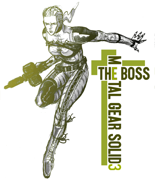 the boss, konami, metal gear (series), metal gear solid 3: snake eater, 1960s (style), 1girl, assault rifle, beta c-mag, carbine, character name, copyright name, double-drum magazine, drum magazine, female focus, gun, high-capacity magazine, m16, m231 firing port weapon, magazine (weapon), monochrome, oldschool, patriot (metal gear), retro artstyle, rifle, short-barreled rifle, solo, weapon, yellow theme