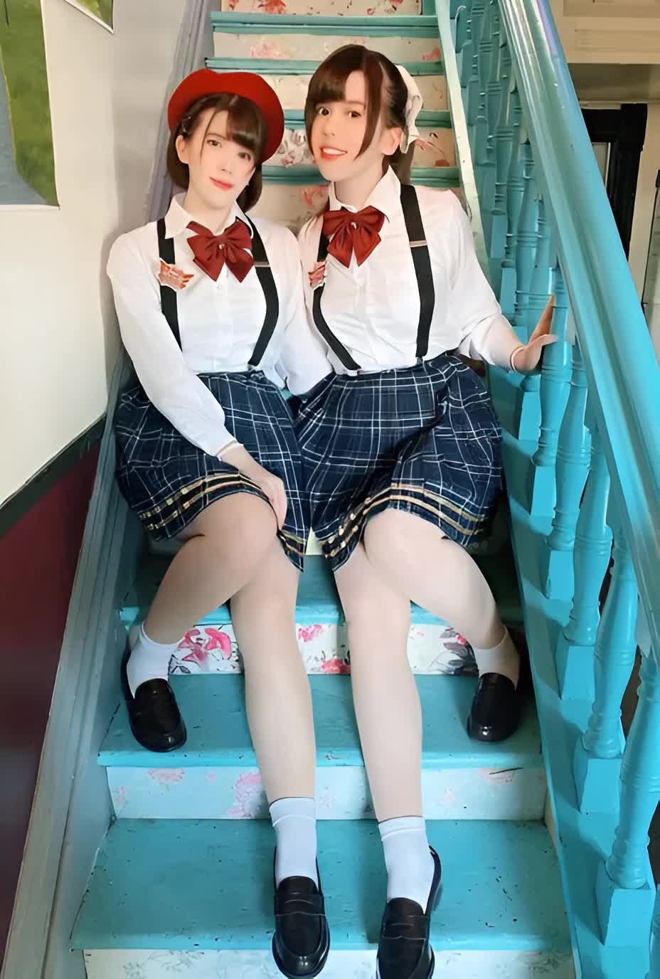 jav, animated, sound, tagme, video, 2girls, holding, holding panties, holding underwear, kiss, multiple girls, panties, presenting, presenting removed panties, school uniform, sitting, squatting, stairs, underwear, yuri