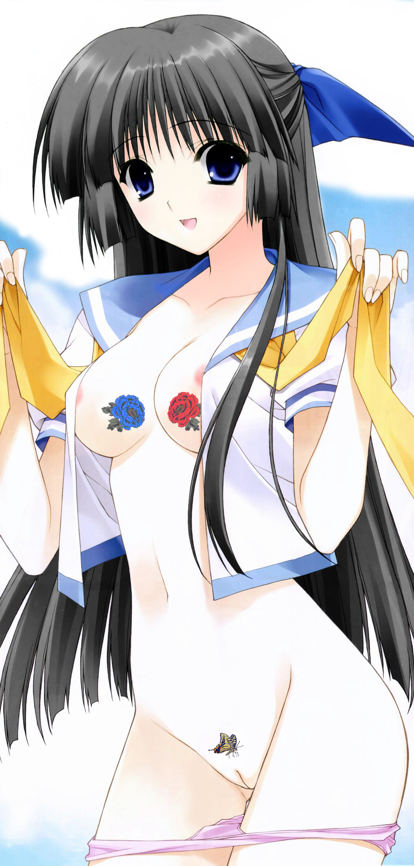 suzuhira hiro, absurdres, highres, breasts, nipples, nude, pussy, tattoo, uncensored