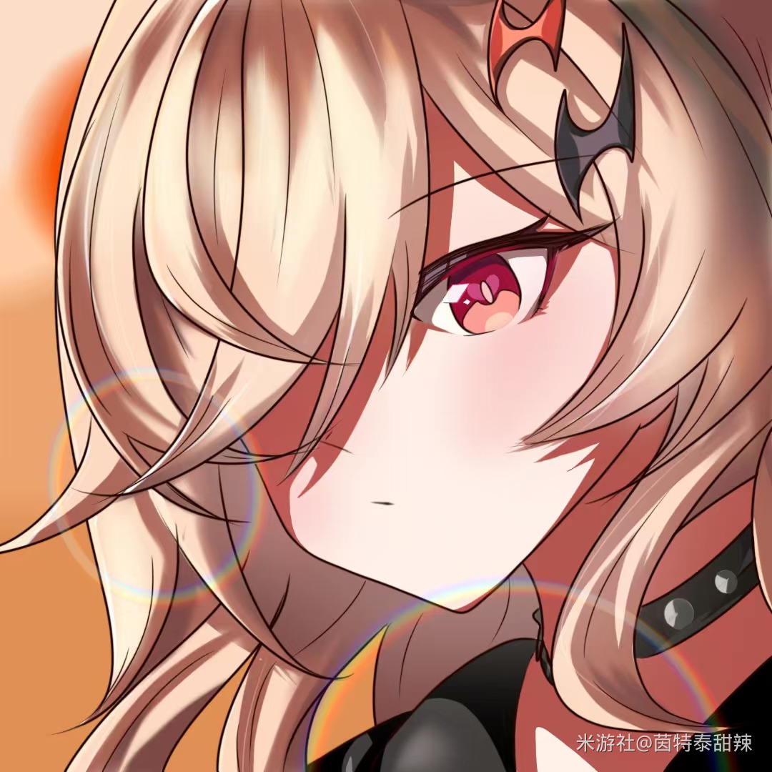 chenxue (astralop), chenxue (honkai impact), honkai (series), honkai impact 3rd, 1girl, black choker, blonde hair, choker, hair ornament, hair over one eye, long hair, looking at viewer, official alternate costume, official alternate hair length, official alternate hairstyle, red eyes