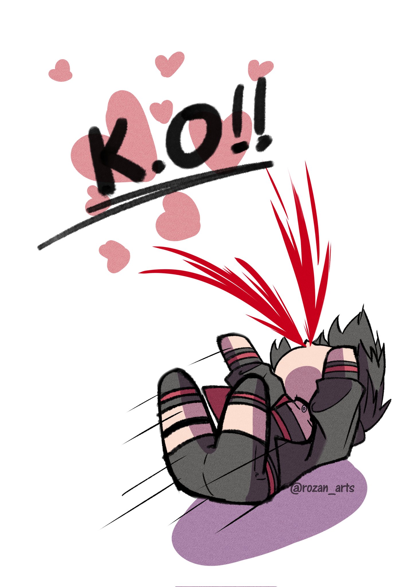 uchiha sarada, boruto: two blue vortex, naruto (series), commentary, corrupted twitter file, english commentary, highres, 1girl, black choker, black hair, black jacket, black shorts, black tube top, blood, chibi, choker, excessive nosebleed, heart, jacket, nosebleed, rozan arts, shorts, solo, strapless, tube top, twitter username