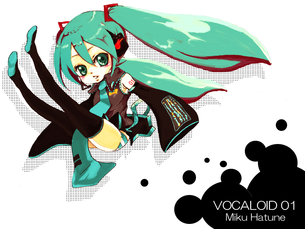 iteya yuu, mocco, hatsune miku, vocaloid, bad id, bad pixiv id, 1girl, detached sleeves, female focus, green eyes, green hair, headphones, headset, long hair, matching hair/eyes, necktie, panties, skirt, smile, solo, thighhighs, twintails, underwear