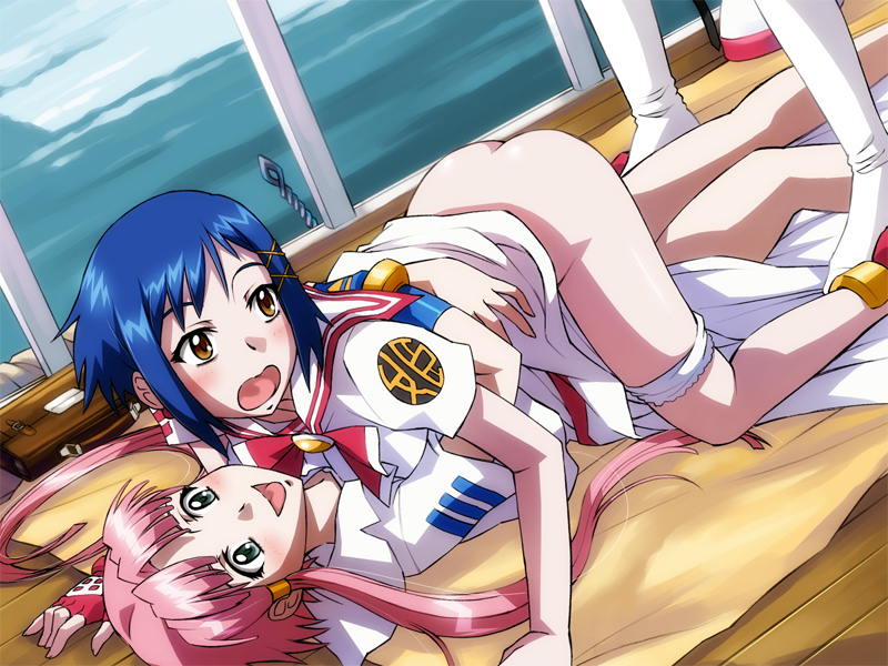 sameha ikuya, aika granzchesta, alice carroll, mizunashi akari, aria (manga), game cg, 00s, 3girls, bottomless, multiple girls, yuri