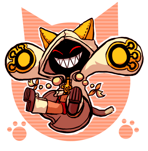 nijuumaru, taokaka, arc system works, blazblue, 1girl, :d, animal ears, animal hood, cat ears, cat hood, cat tail, chibi, dark-skinned female, dark skin, fake animal ears, female focus, grin, hood, hoodie, open mouth, platform shoes, red eyes, shoes, smile, solo, tail