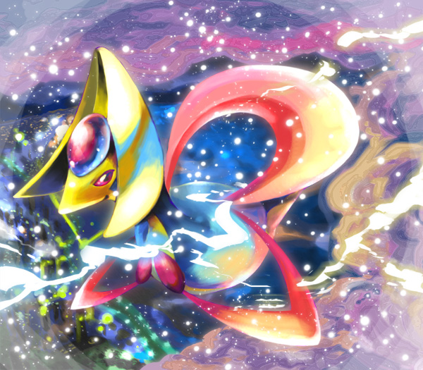cresselia, nintendo, pokemon, tagme, gen 4 pokemon, legendary pokemon, no humans, pokemon (creature), psychedelic