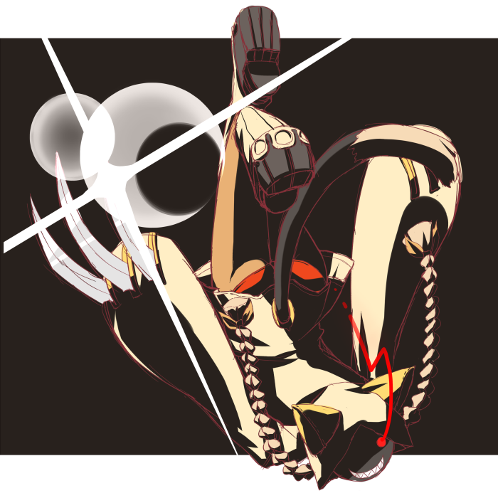 hiraga matsuri, hirasato, hirasato (masuraion), taokaka, arc system works, blazblue, 1girl, animal ears, animal hood, cat ears, cat hood, cat tail, claws, fake animal ears, female focus, high contrast, hood, hoodie, jumping, platform shoes, red eyes, shoes, solo, tail