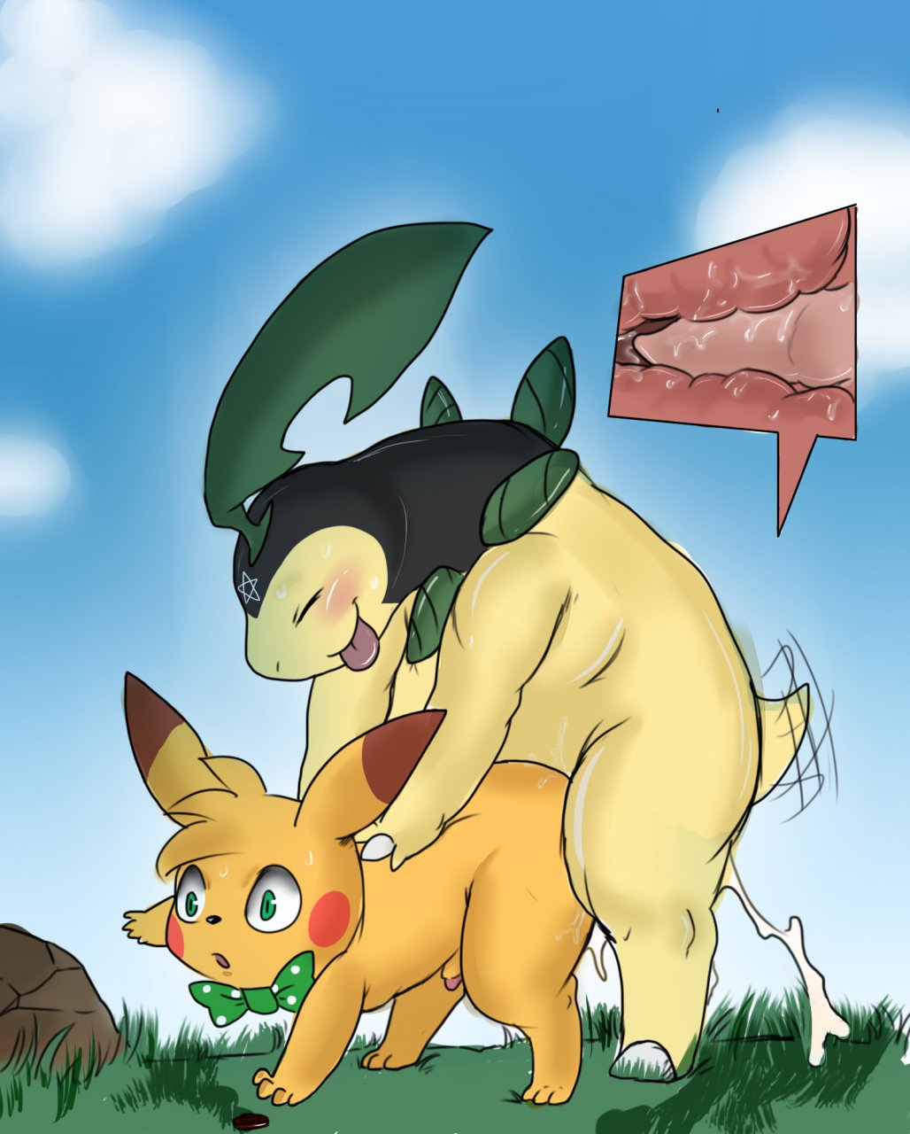 Rule34 – If it exists, there is porn of it / eroborus, bayleef, original character, pikachu / 320479