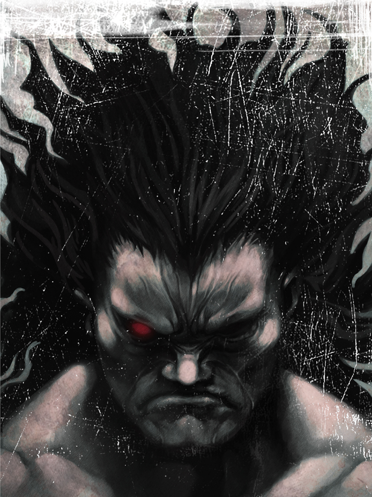 oneko, heracles (fate), fate/stay night, fate (series), 00s, 1boy, black hair, frown, glowing, glowing eye, glowing eyes, long hair, male focus, muscular, red eyes, solo