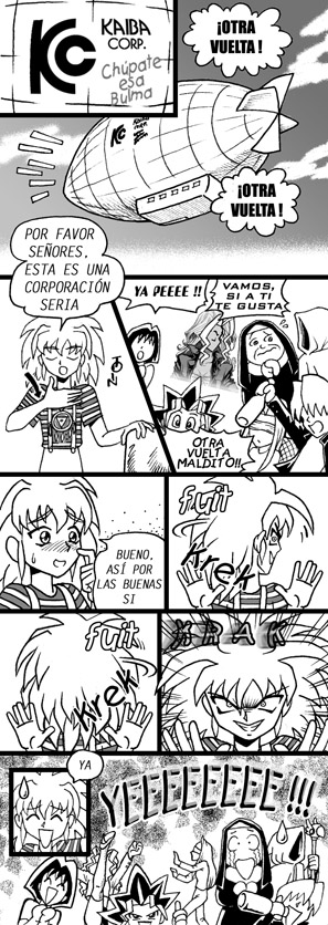 david cardenas, ryou bakura, yami bakura, yu-gi-oh!, bad tag, spanish, long image, tall image, comic, monochrome, nun, parody, zepelin