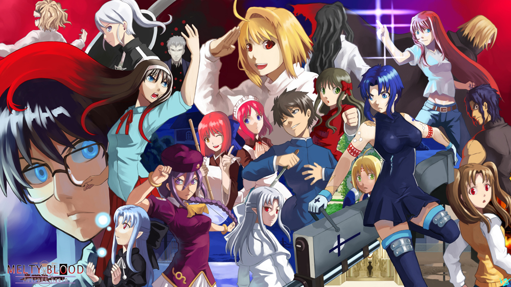 club3, aozaki aoko, arcueid brunestud, arima miyako, ciel (tsukihime), hisui (tsukihime), kishima kouma, kohaku (tsukihime), len (tsukihime), michael roa valdamjong, nanako, nanako (tsukihime), nanaya shiki, night of wallachia, nrvnqsr chaos, powered ciel, red arcueid, riesbyfe stridberg, sion eltnam (type-moon), sion eltnam atlasia, tohno akiha, tohno shiki, white len (tsukihime), yumizuka satsuki, melty blood, tsukihime, bad id, bad pixiv id, 00s, 6+boys, 6+girls, blonde hair, everyone, multiple boys, multiple girls, pile bunker, seventh holy scripture, siblings, sisters, twins