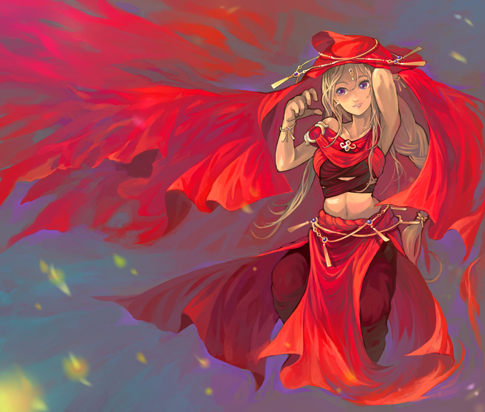 nagi yuuki (yoidore koucha), bad id, bad pixiv id, 1girl, blonde hair, braid, female focus, gypsy, long hair, purple eyes, solo